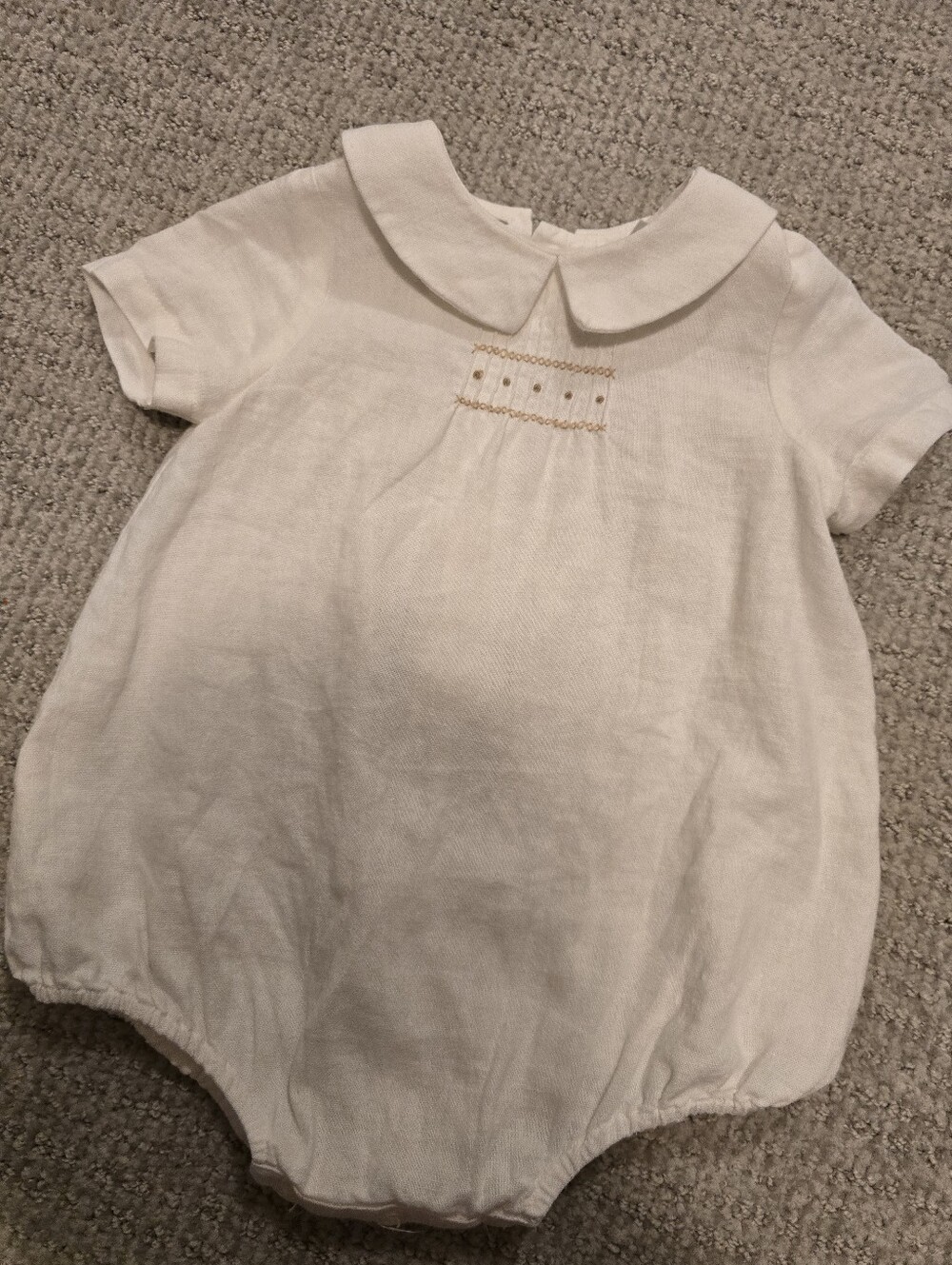 Classic White Peter Pan Collar Baby One-Piece
